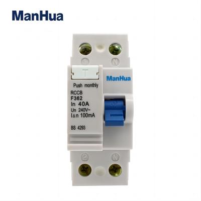 F362 40A 240VAC 100mA 2P Residual Current Circuit Breaker electric leakage protection