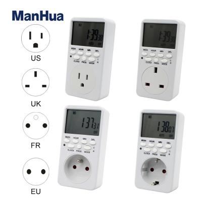 Electronic Digital Timer Switch 24-hour Cycle EU UK US FR Plug Intelligent Home Timer Socket