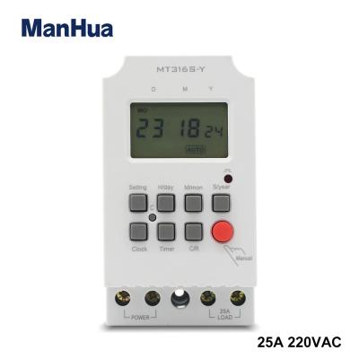MT316S-Y 220VAC 25A Din Rail Programmable Timer with LCD Daily/Monthly Timer/Yearly Digital Time Switch