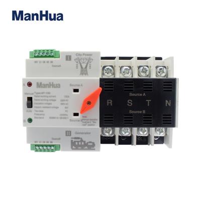4P Dual Power Switches 110V/220V Mini ATS Automatic Transfer Switch 32A High Sensitive Response Circuit Breaker