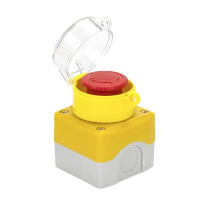 Red Sign Push Button Switch Mushroom Head Emergency Stop Button 10A Plastic Shell with Protection Cover