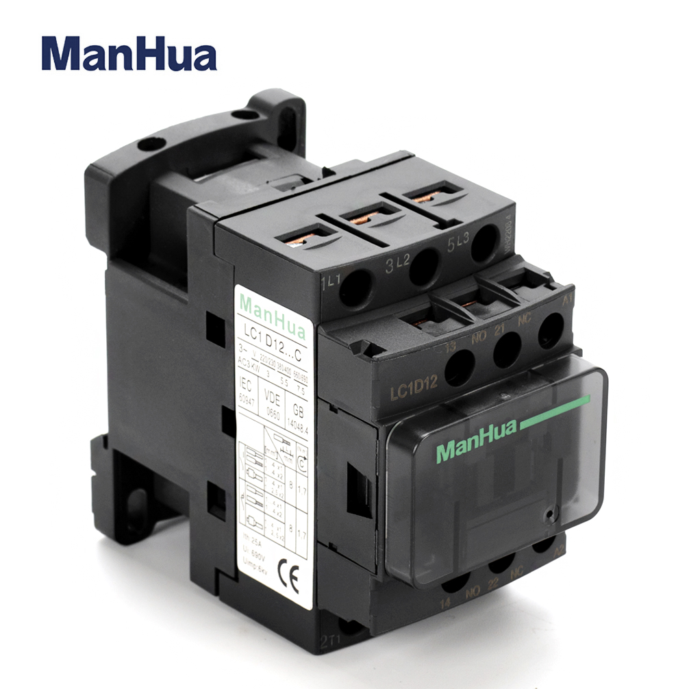 ManHua LC1D12 Din Rail AC Contactor Electric Magnetic Contactor 3P 25A 30A 40A 50A 220VAC 380VAC 24VAC for Elevator