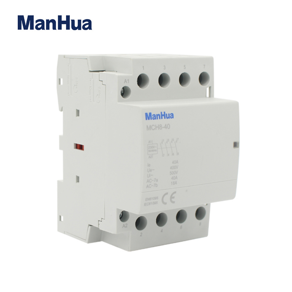 ManHua MCH8-40 4P 40A 220V 400V~ 50/60HZ Din rail Household ac Modular contactor