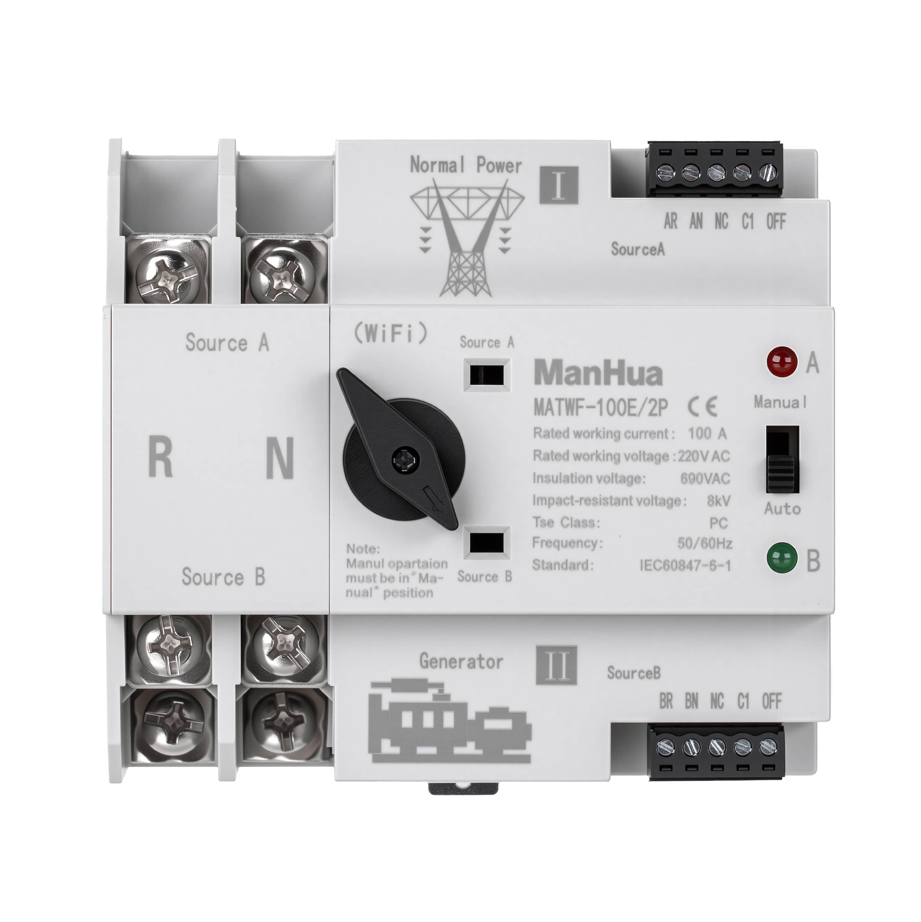 Automatic Transfer Switch MATCS-100E/2P WiFi